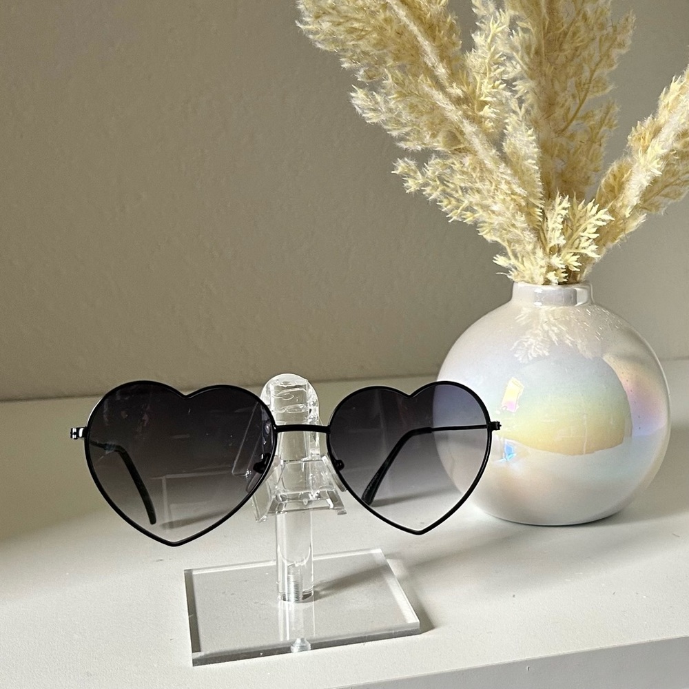 Francesca’s heart shape black framed sunglasses